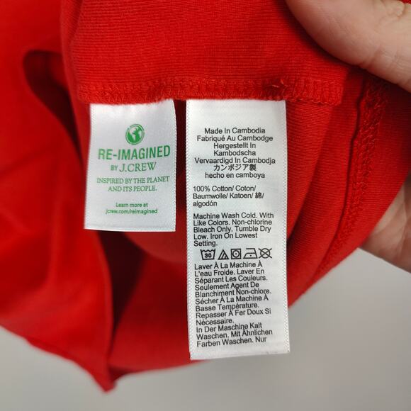 J Crew Perfect Fit‎ Short Sleeve Tee Womens XL Red Cotton Crewneck Fitted Sleeve - Picture 4 of 6